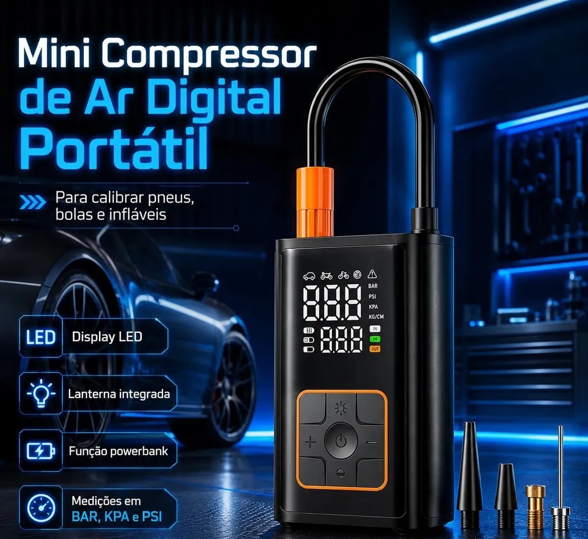 Mini Compressor Digital Portátil