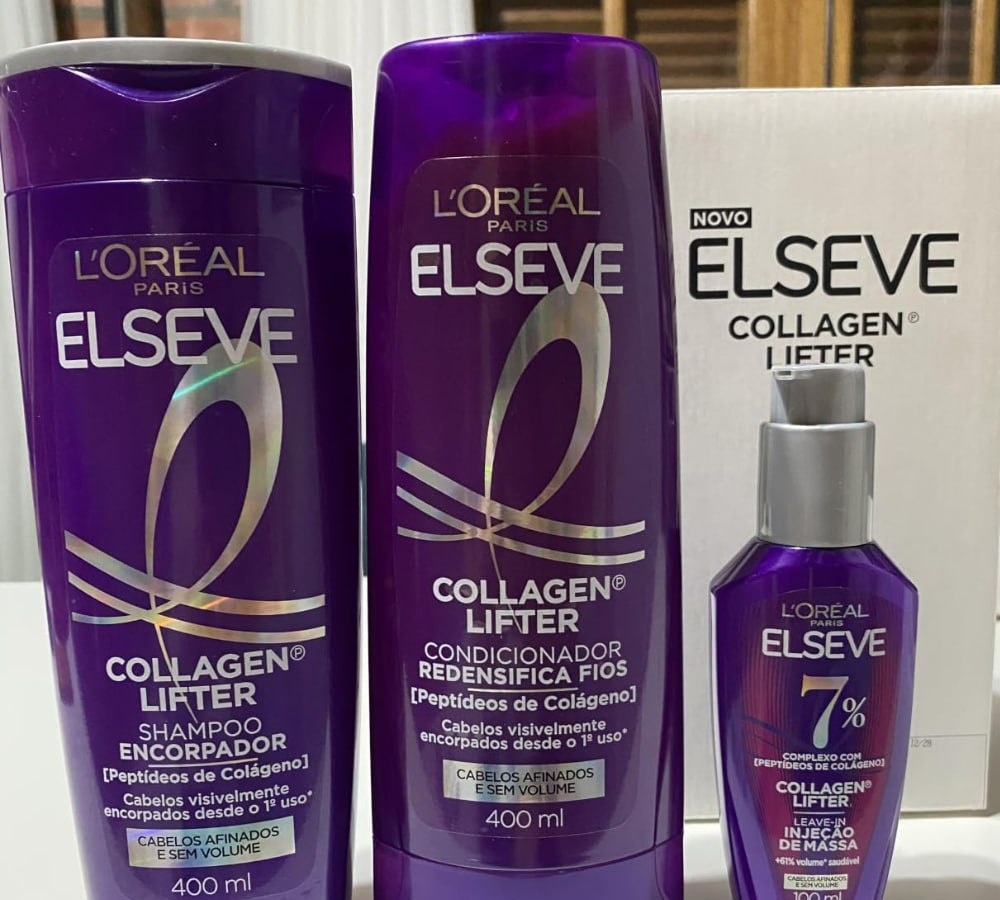 Kit Elseve Colágeno Shampoo 400ml  Condicionador 400ml e Sérum 100ml