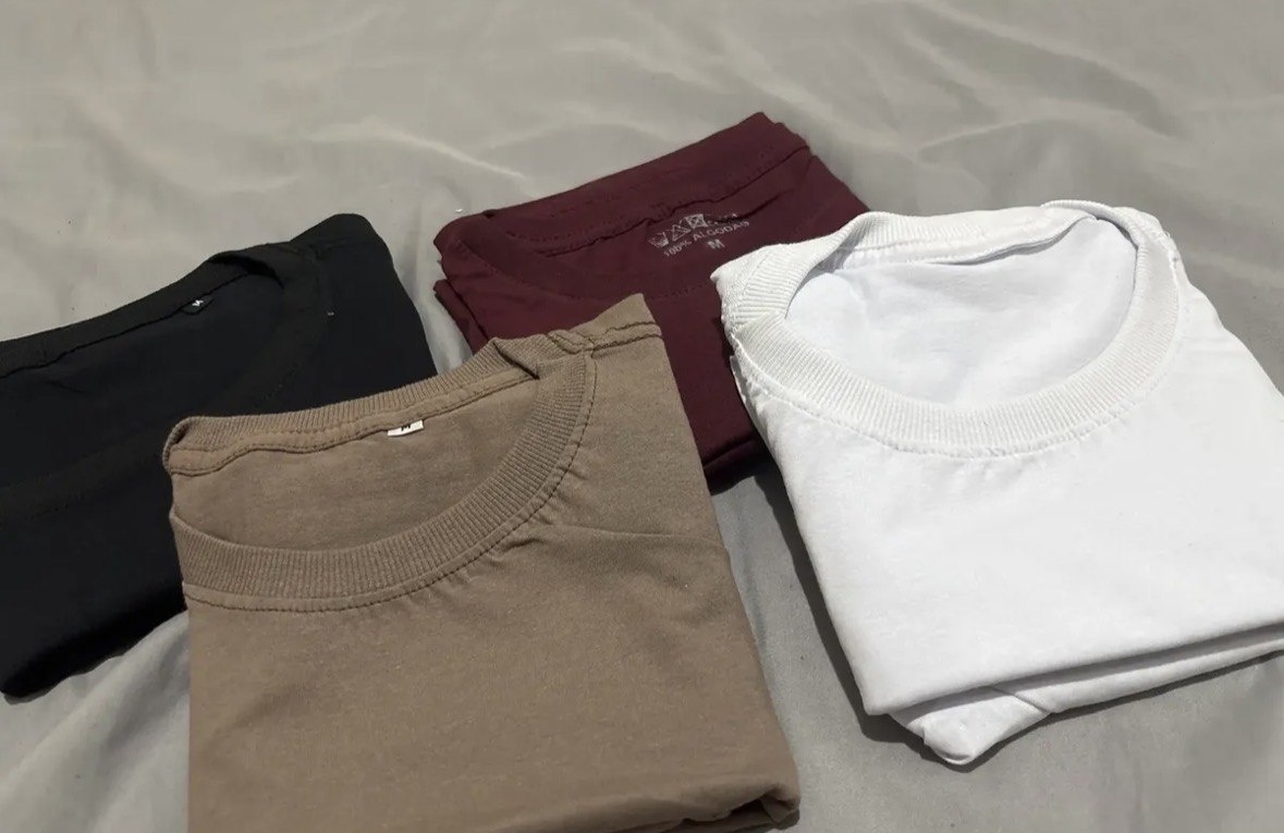 Kit 4 Camisas Camiseta Básica Lisa 100 Algodão Premium 30.1
