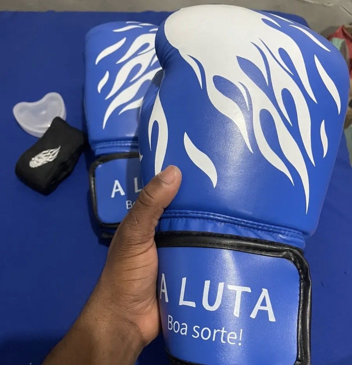 Kit Luvas Boxe Muay Thai Kinvo Profissional Bandagem  Bucal
