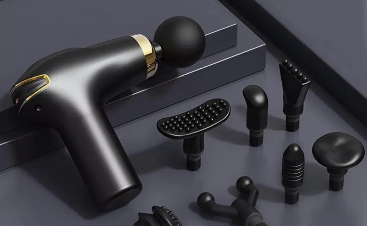 Massageador Profissional Elétrico para Fisioterapia e Corpo,Com 5 Marchas Ajustáveis e 8 Tipos de Acessórios,Pistola de Massagem, Massage Gun para Pescoço,Aparelho de Massagens Completo
