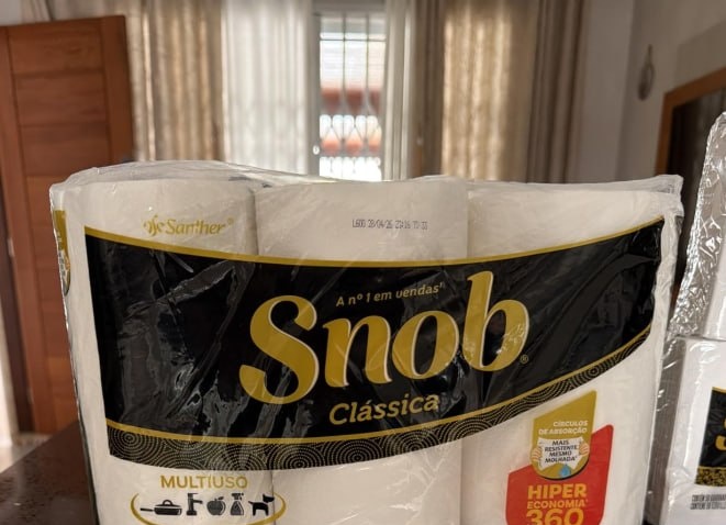 3 rolos. Snob Papel Toalha multiuso folha dupla 360 Toalhas