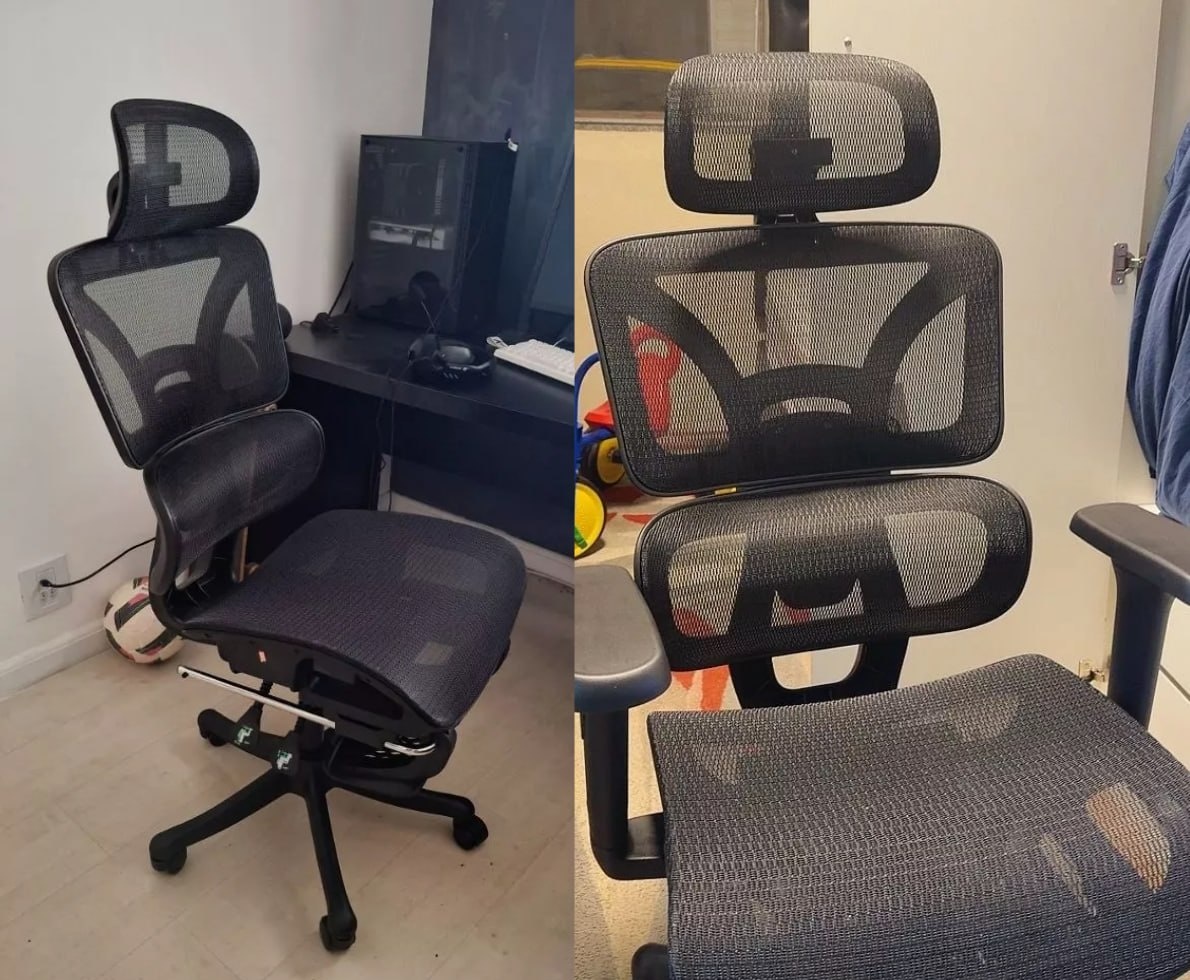 Cadeira Presidente Ergonômica Mesh Reclinável Retrátil com Apoio
