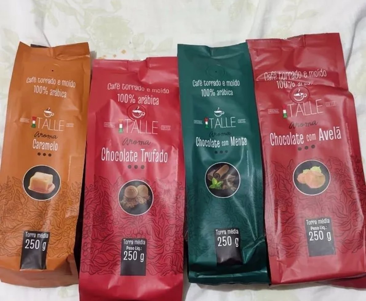 Kit 4 Cafés Torrado e Moído Aromatizados - Todos os Aromas