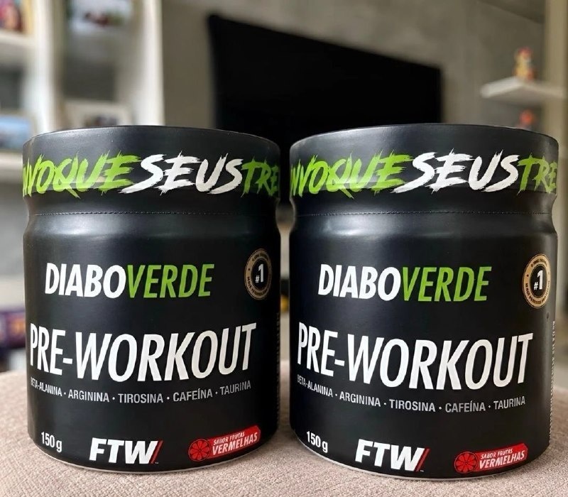 Kit com 2 Pré Treino Diabo Verde Pre-Workout FTW 150g
