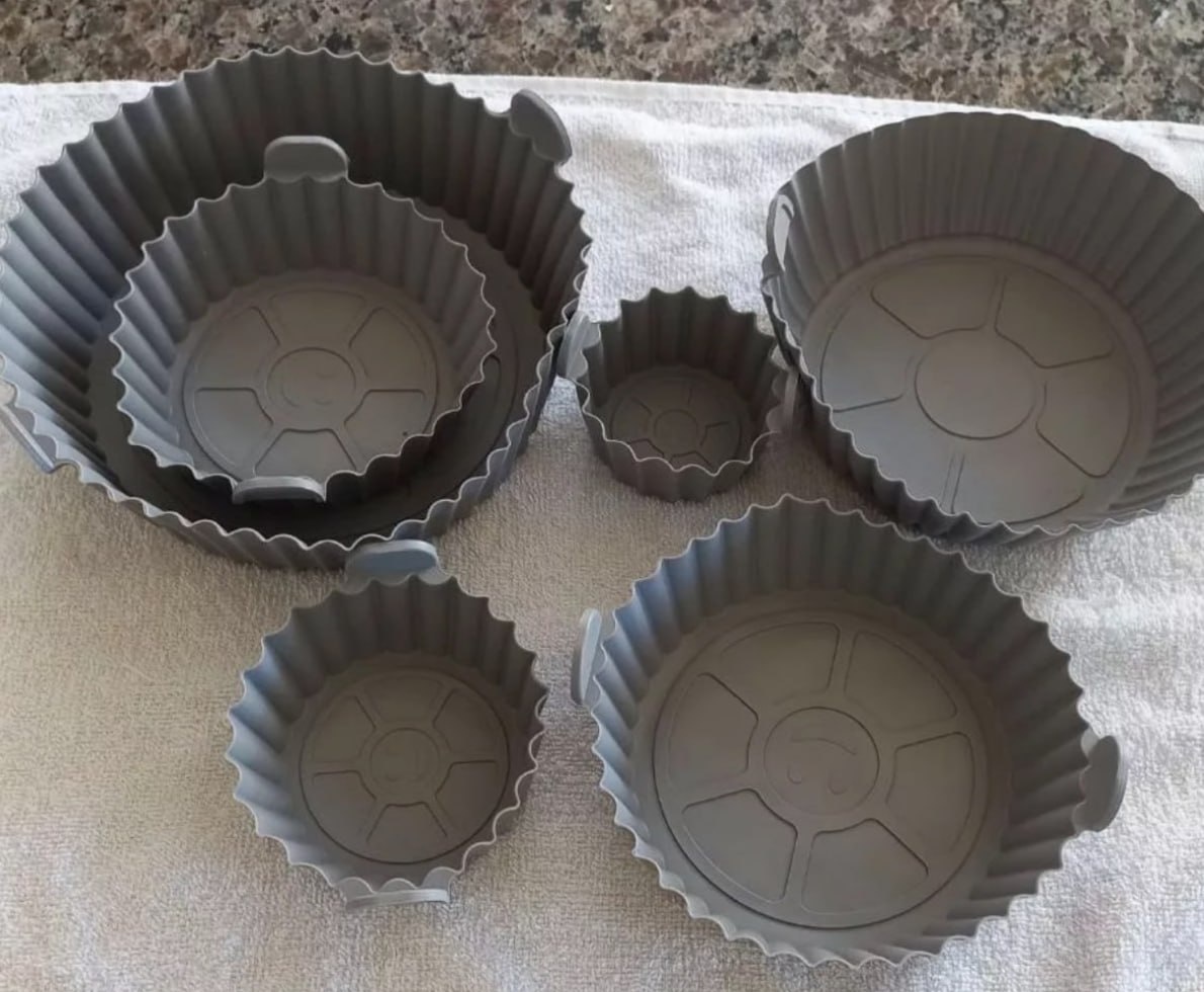 Kit 6 Formas de Silicone para Air Fryer Antiaderente