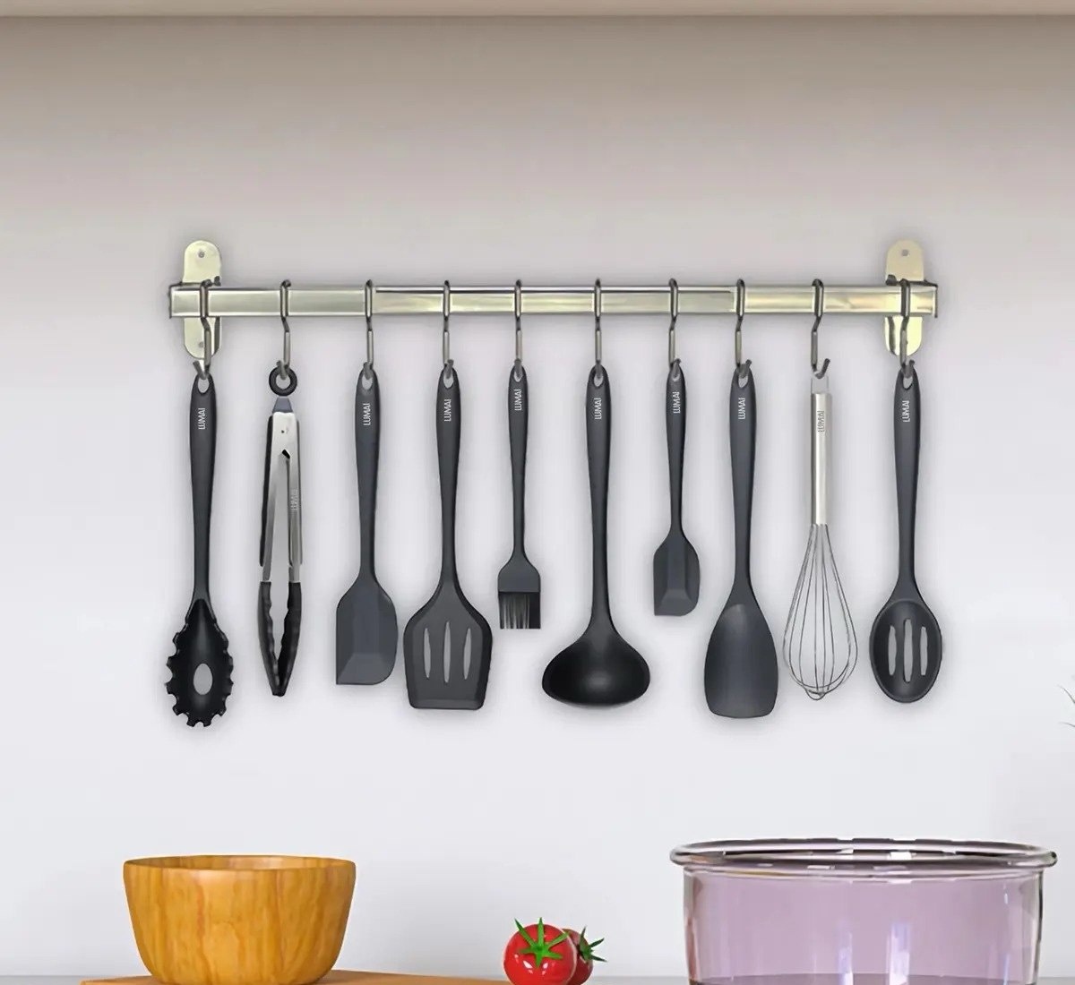 Lumai Kit de Utensilios de Cozinha de Silicone Maciço Miami Premium