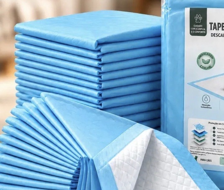 Tapete Higiênico Para Cachorro Super Absorvente 40 Unidades 60x60 Descartável Pet Cão Proteção Piso Alta Absorção