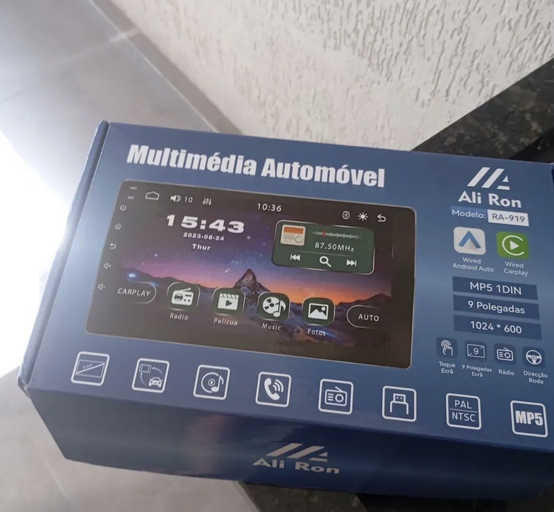 Multimídia 1 Din 9 Polegadas Tipo Atrás Tamanho Rádio Comum