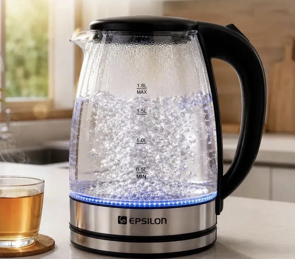 Chaleira Eletrica Vidro Epsilon Eps-2906 Esquentar Agua Leit
