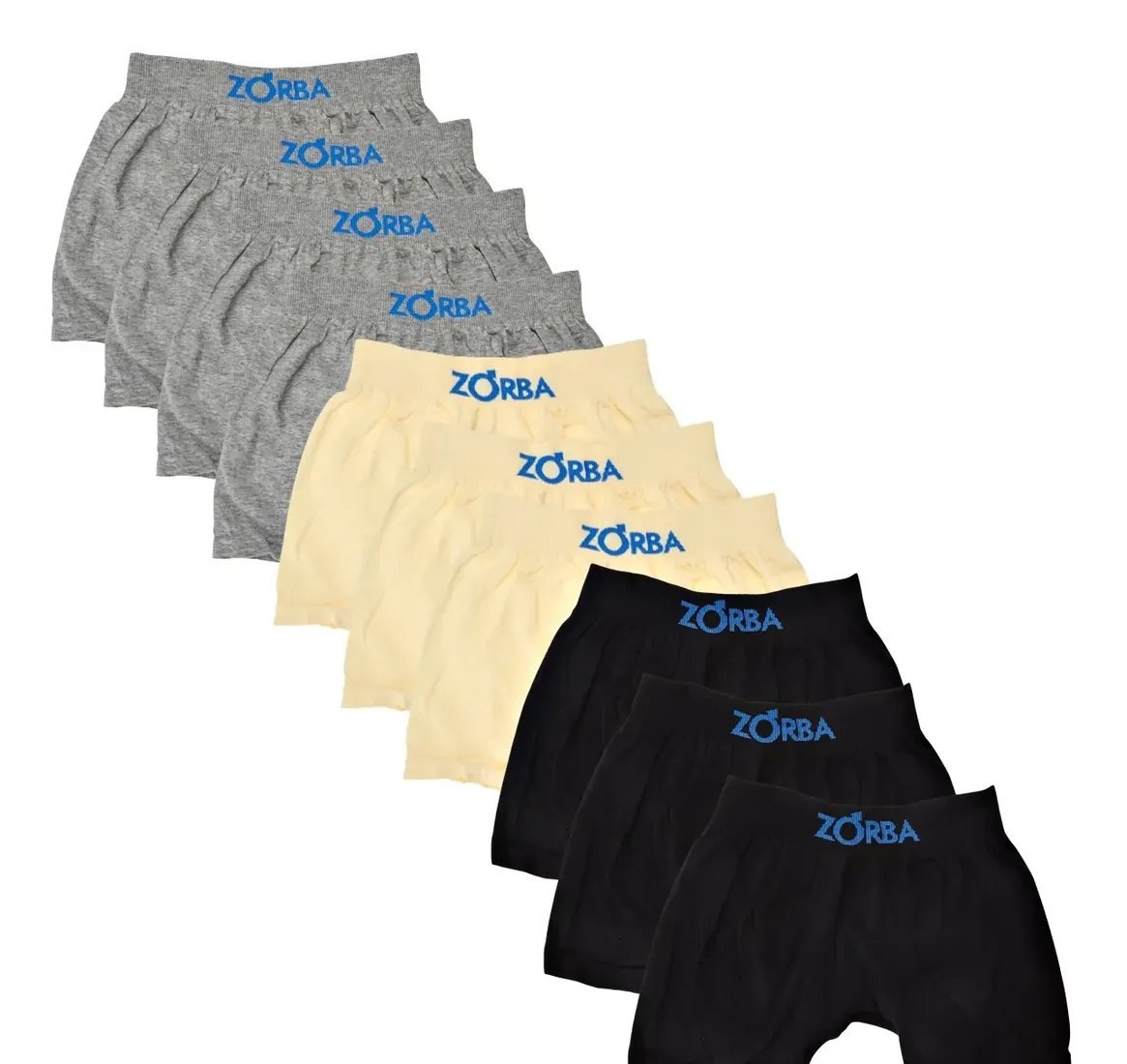 Kit Com 10 Cuecas Boxer Infantil Seamless Zorba