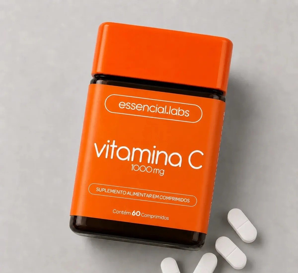 VITAMINA C 1000mg - Fórmula Concentrada e 100 PURA - 60 Doses