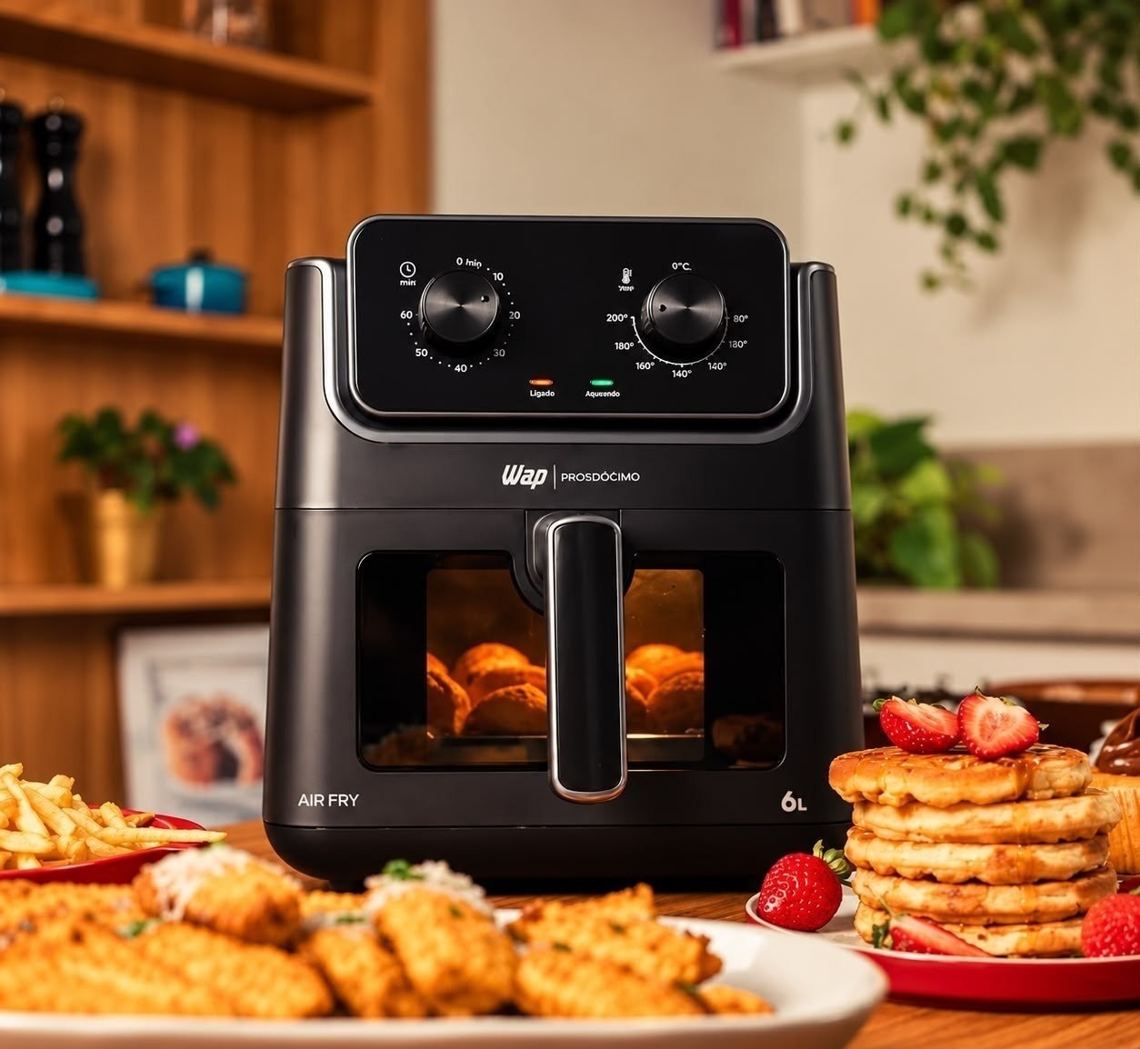 Air Fryer WAP AF02 Visor e Luz Interna 6L 127V