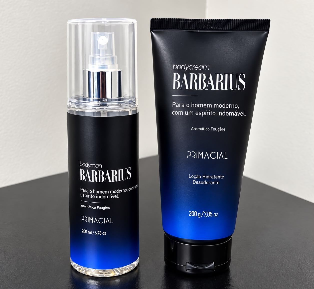 Kit Body Splash Barbarius  Hidratante Desodorante Masculino