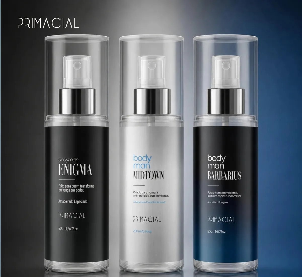 Kit Body Splash Barbarius  Enigma  Midtown 200ml
