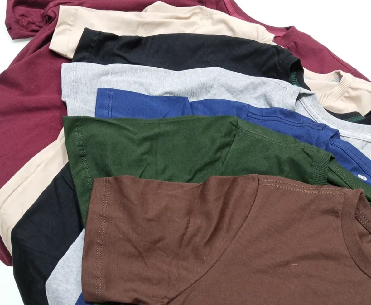 Kit 7 Camisetas Básica Lisa Algodão
