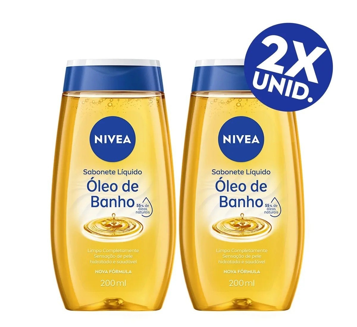 NIVEA KIT Sabonete Líquido Óleo de Banho 200ml - 2 Unidades