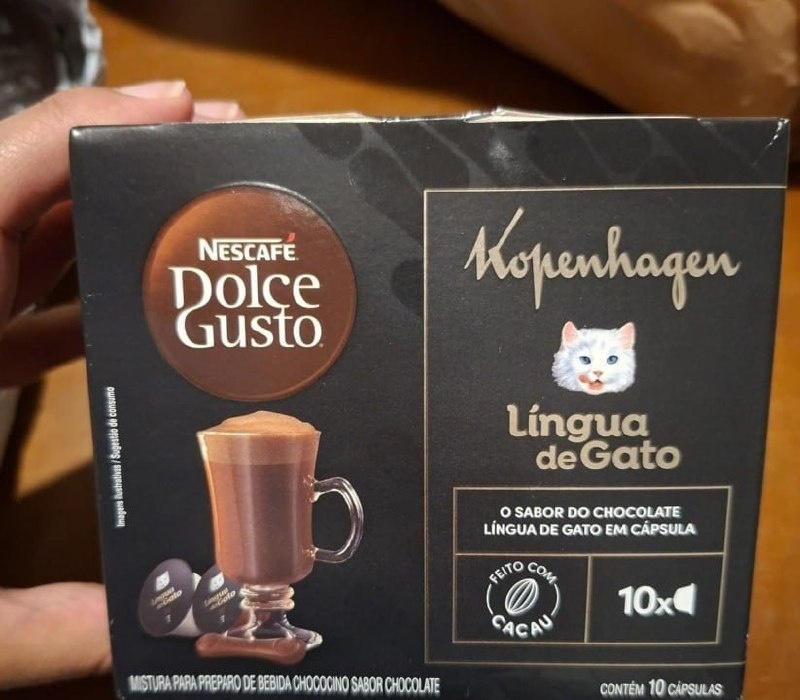 10 un. Cápsula Dolce Gusto Achocolatado Kopenhagen Língua de Gato