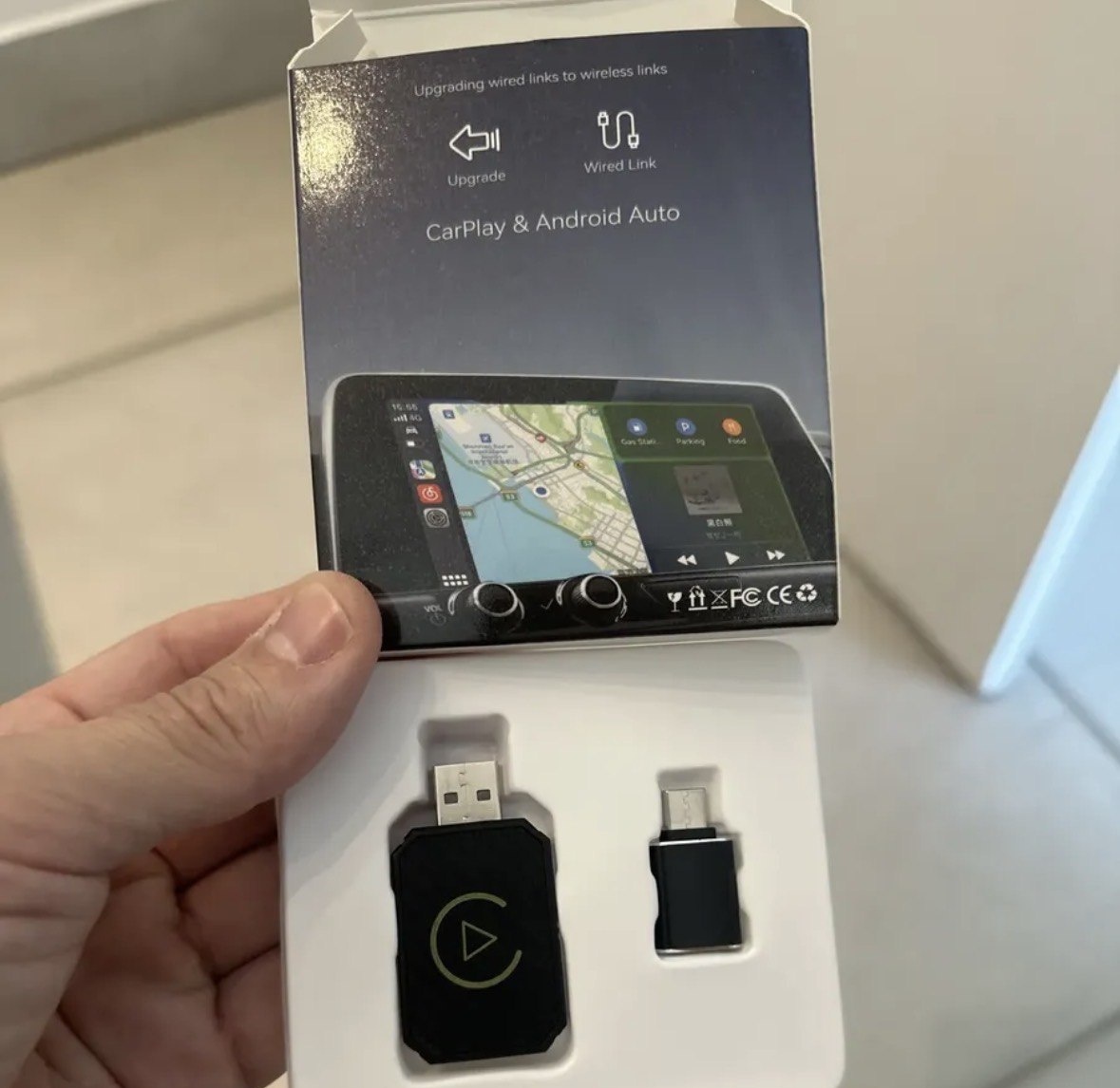Adaptador Carplay android Auto Wireless Sem Fio Automático