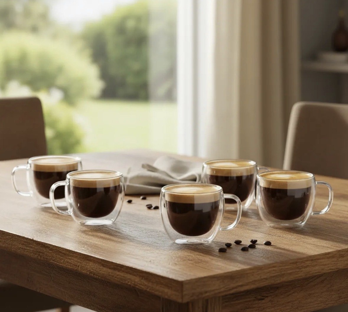 Kit 6 Xícaras Vidro Duplo Térmico Café 80ml Premium Luxo