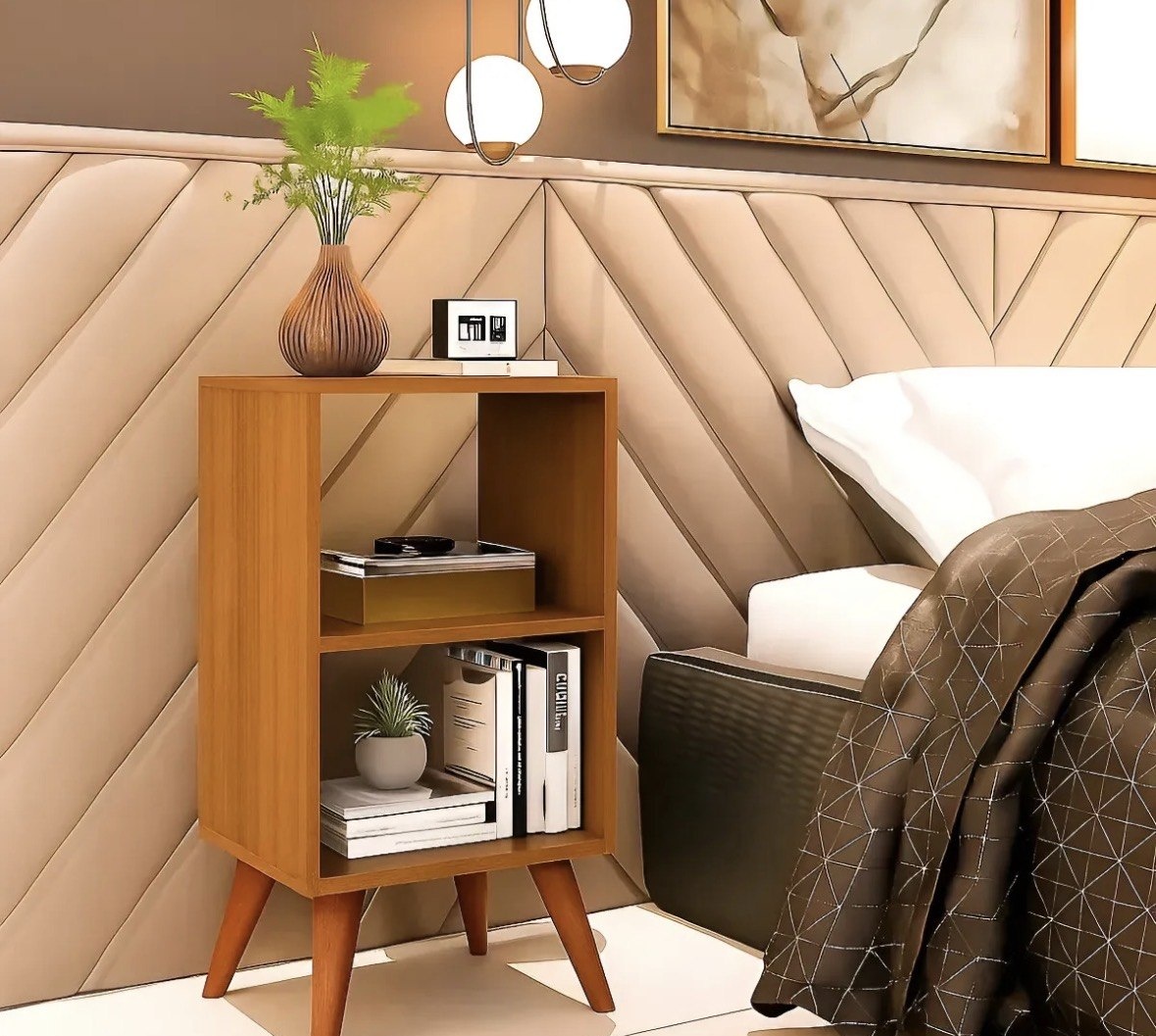 Mesa De Cabeceira Criado Retro Cama Quarto Suite Cor Branca