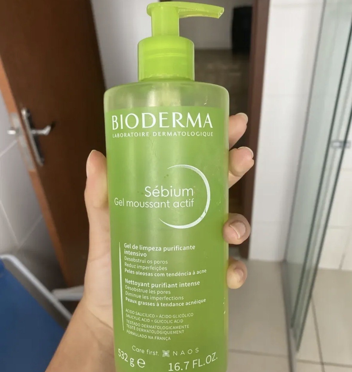Gel de Limpeza Facial Bioderma Sébium Gel Moussant Actif 500ml  Pele com tendência a acne