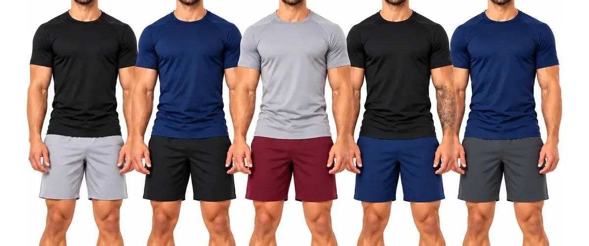 Kit Academia Dry Fit  5 Camisetas  5 Shorts