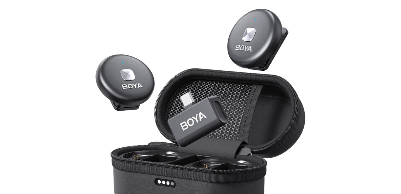 Microfone de lapela BOYA Omic-U Android tipo C bateria de 5 horas
