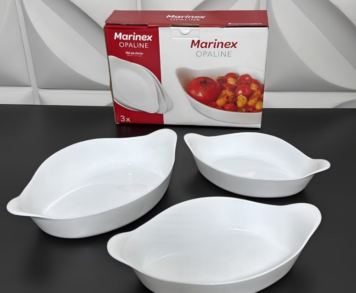 Marinex Conjunto de Assadeiras Oval Opaline 3 Peças