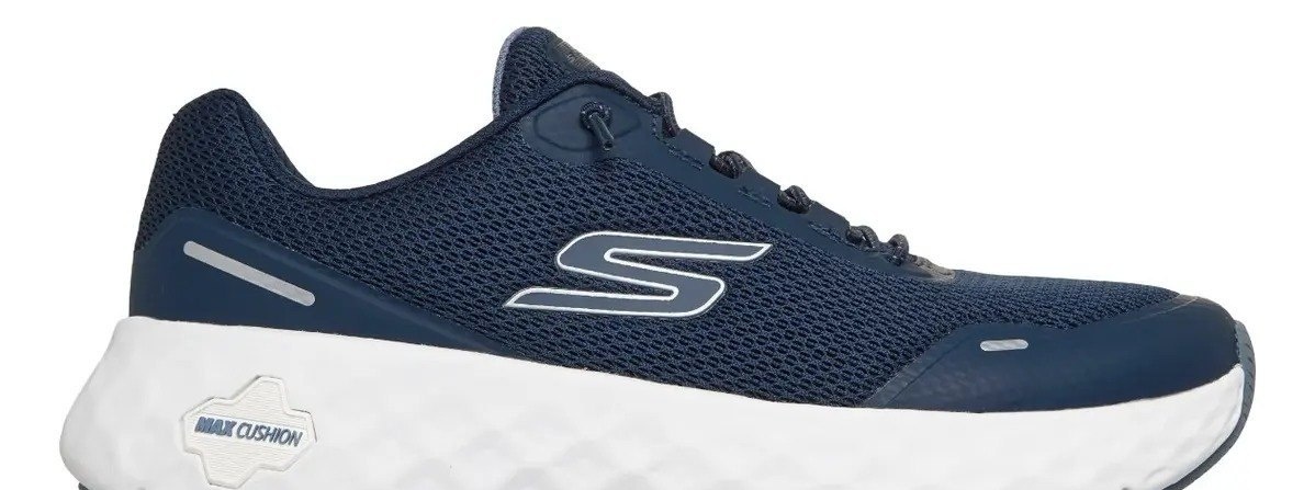 Tênis Skechers De Caminhada Max Cush Flex Fem Azul branco
