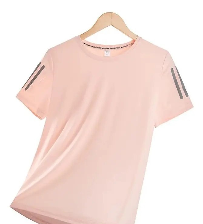 Camiseta Básica Exercícios De Verão Feminina Seda Gelada