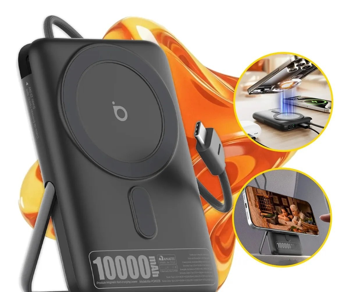 Basike Carregador Portátil Power Bank B205 Magsafe 10000mah PD 22.5w Turbo Rápido PD Tipo C USB