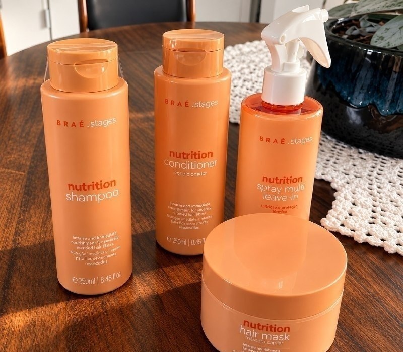 Kit Braé Stages Nutrition Shampoo 250ml  Condicionador 250ml  Máscara 200g  Leave-in