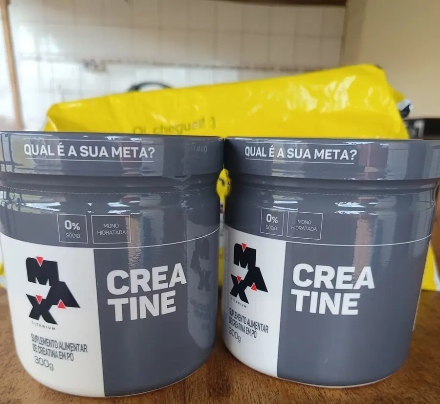 Kit 2x Creatina 300g Max Titanium Monohidratada em Pó Sem Sabor