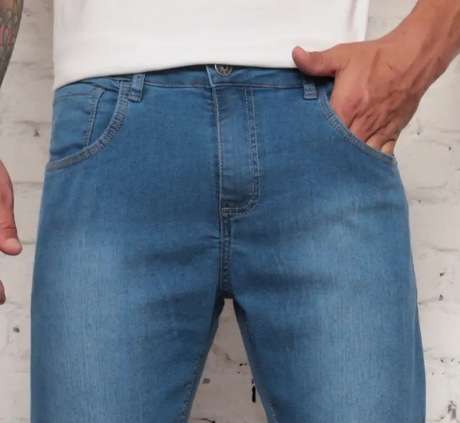 Calça Jeans Masculina Tradicional Corte Reto