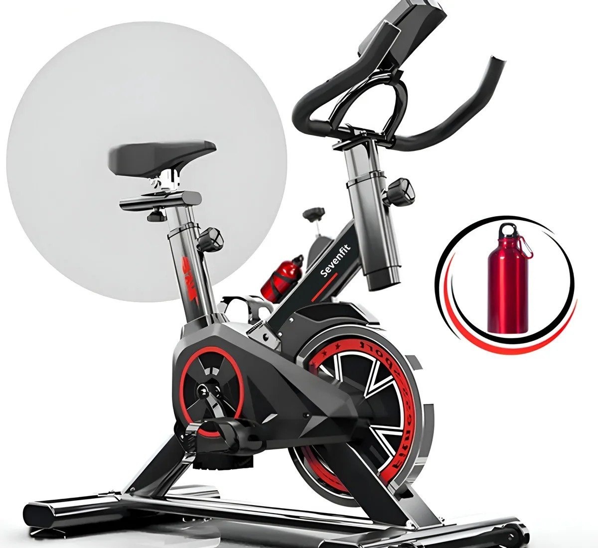 Bicicleta Ergométrica Fitness Cor Preto E Vermelho 6kg Sevenfit