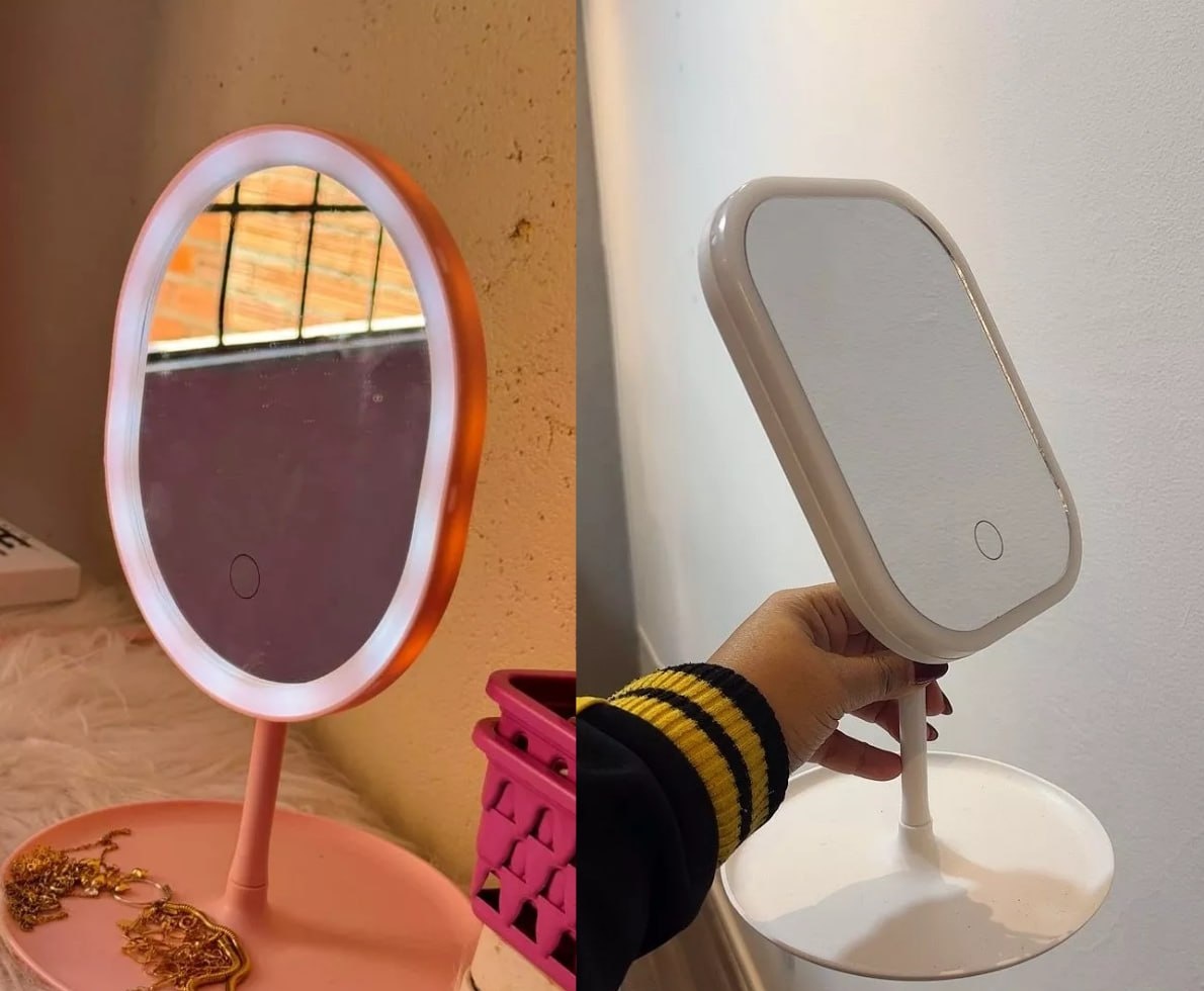 Espelho de Mesa com Luz Led Touch USB