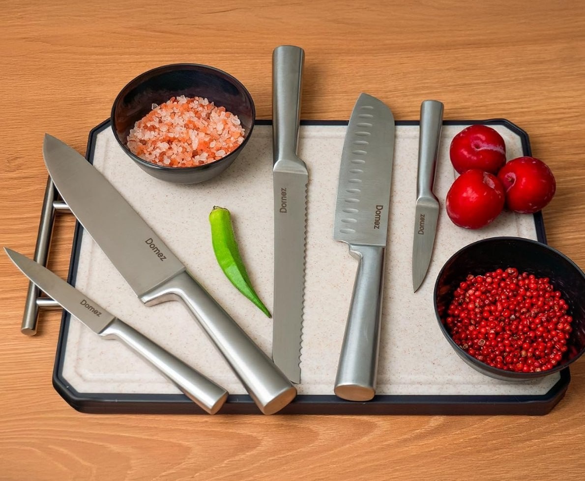 Jogo de Facas Cozinha Inox Domez 5 Pçs