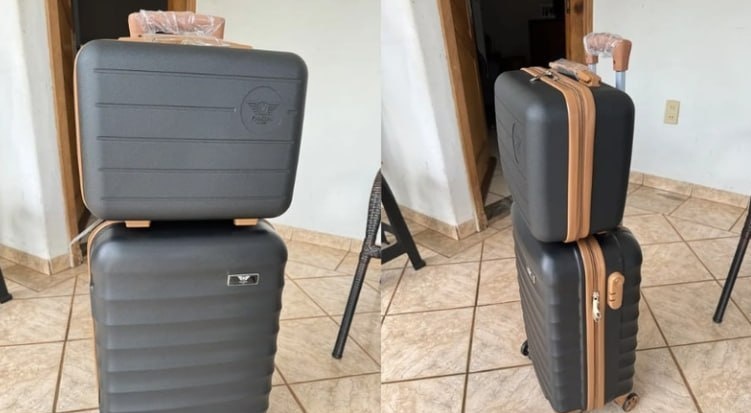 Kit Mala De Viagem Bordo Mão Pequena 10kg Abs Cadeado 360