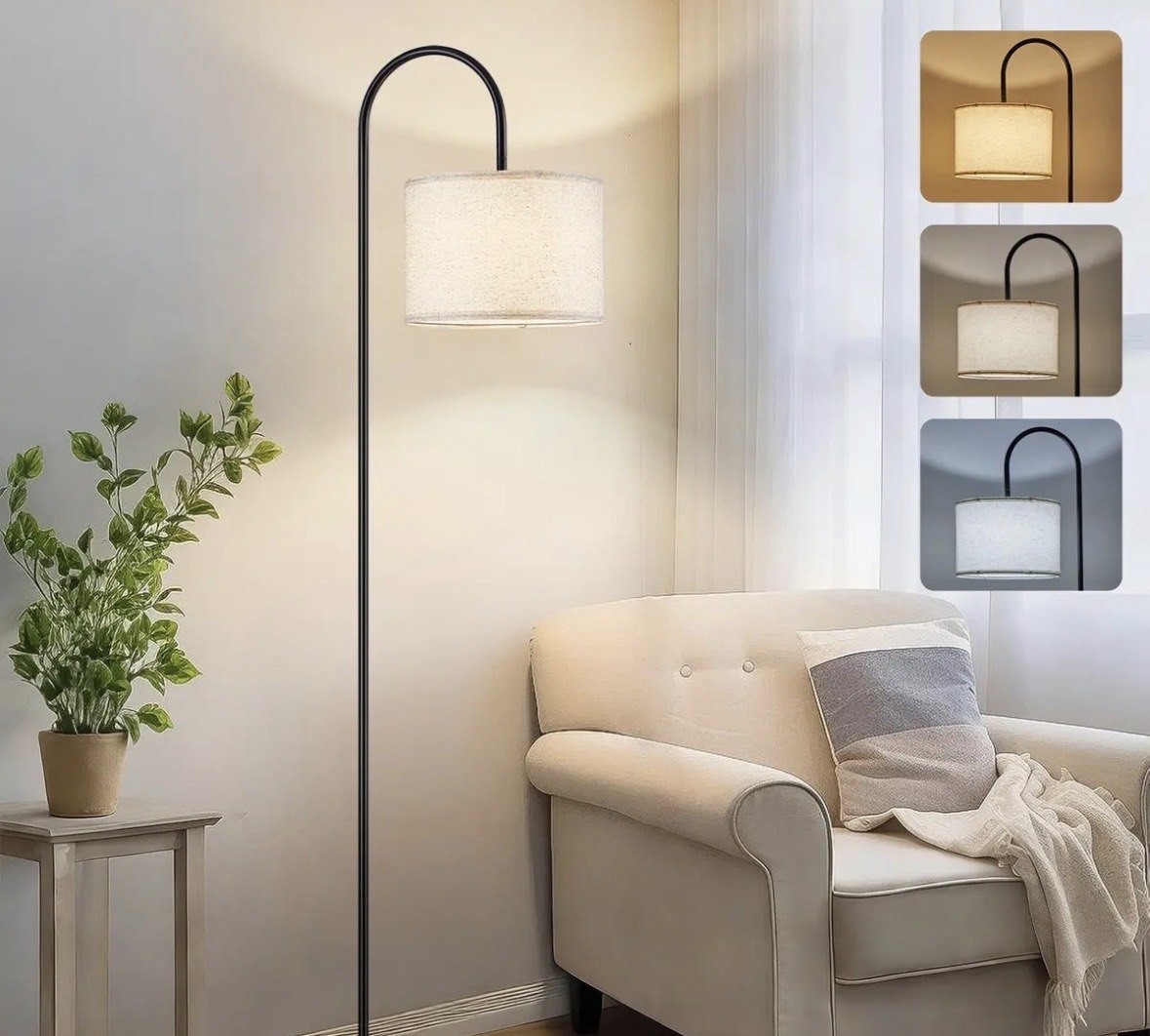 Luminária De Chão, Luminária De Cabeceira Sem Lâmpada, Luminárias Modernas 60w Bivolt 110-260v, Iluminação Decorativa Para Quarto E Sala, Leitura E Ambientes Residenciais, Tieesa Branco