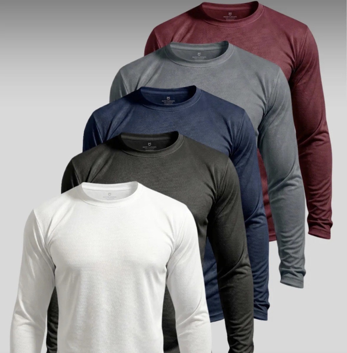 Kit 5 Camisetas Térmica Masculina Manga Longa Dry Fit