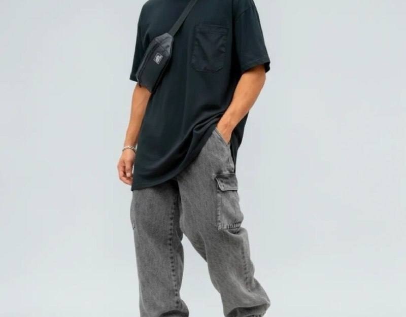 Calça Jeans Cargo Masculina Streetwear