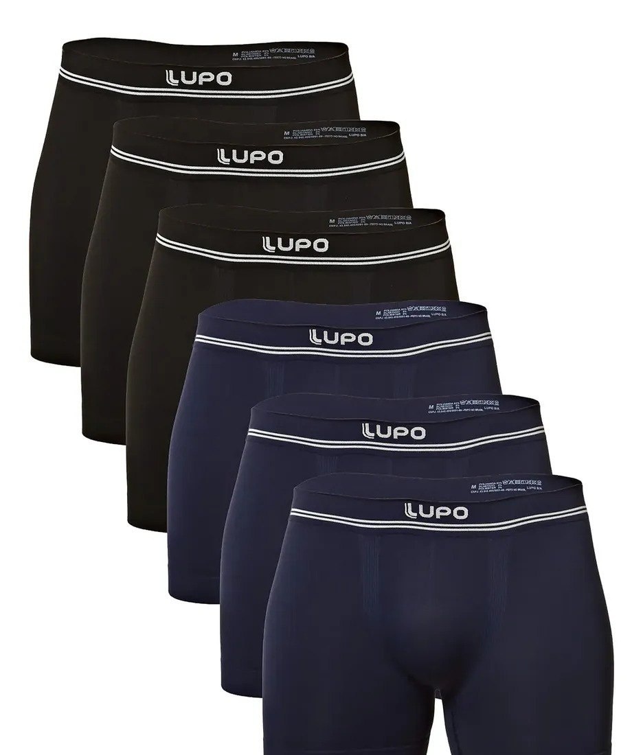 Kit 6 Cuecas Lupo Am Boxer Sem Costura