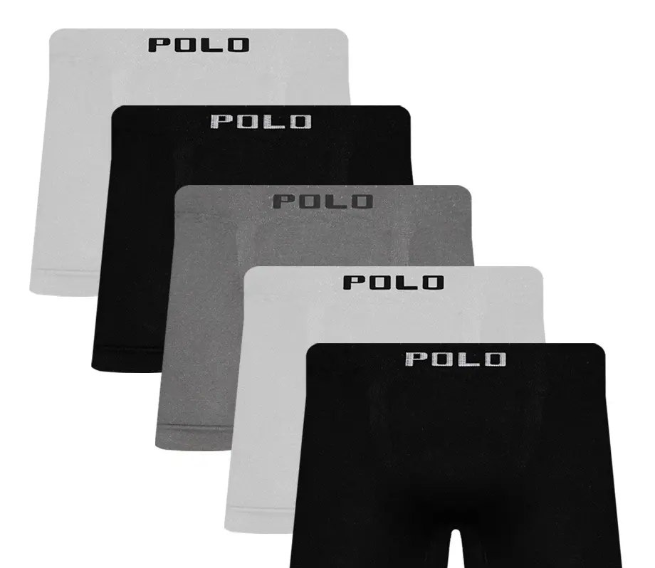 Kit 5 Cuecas Boxer Polo Star Microfibra Conforto Sortida
