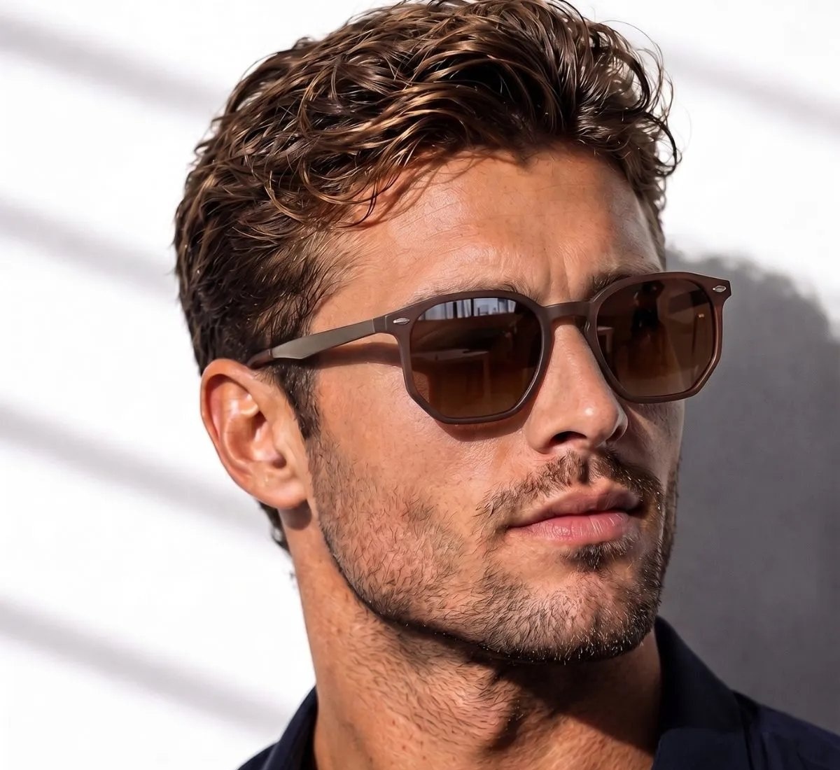 Óculos De Sol Escuro Masculino Unissex Tendencia Premium