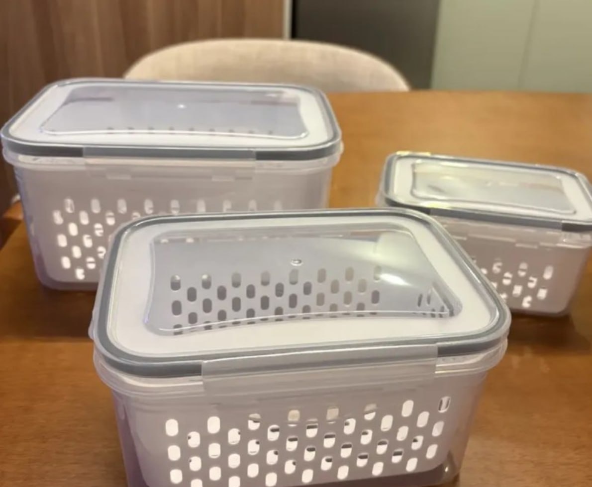 Kit 3 Organizadores Geladeira Com Tampa