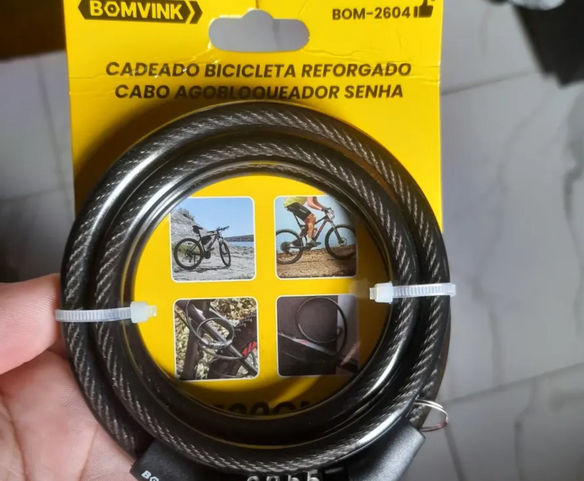 Cadeado Bicicleta Antifurto Trava Com Senha Aço Reforçado