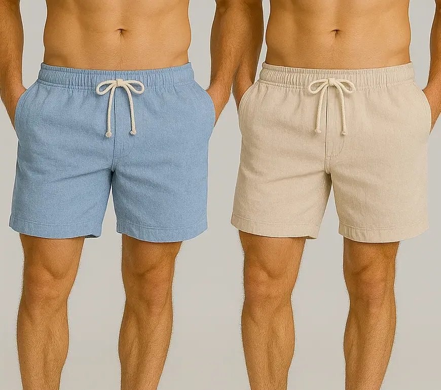Kit 2 Shorts Linho Masculina Bermuda Estilo Mauricinho