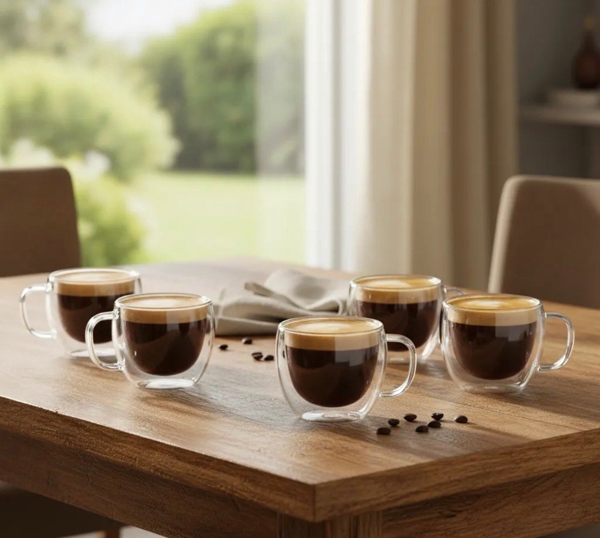 Kit 6 Xícaras Vidro Duplo Térmico Café 80ml Premium Luxo