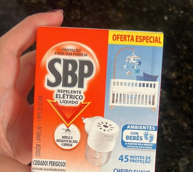 Repelente Elétrico SBP 45 Noites Cheiro Suave Aparelho  Refil 35ml